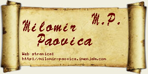 Milomir Paovica vizit kartica